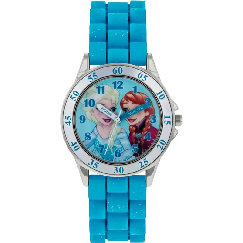 Disney Frozen Anna & Elsa Quartz Blue Dial Rubber Strap Girls Watch FZN9012