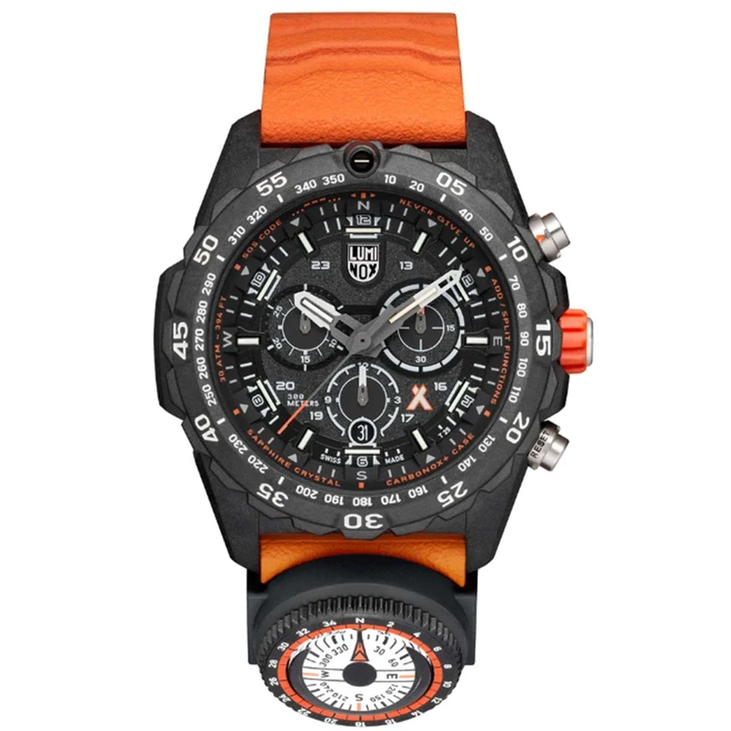 Luminox Bear Grylls 45mm Chronograph Black Dial Rubber Mens Quartz Watch XB.3749