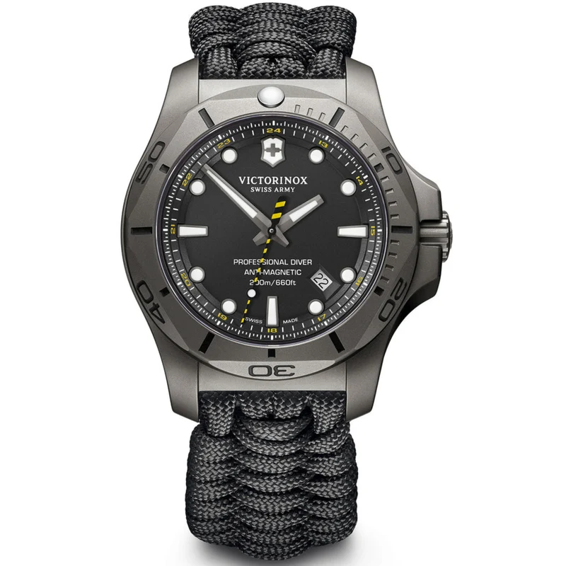 Victorinox I.N.O.X Professional Divers Quartz Black Dial Black Paracord Strap Men's Watch 241812