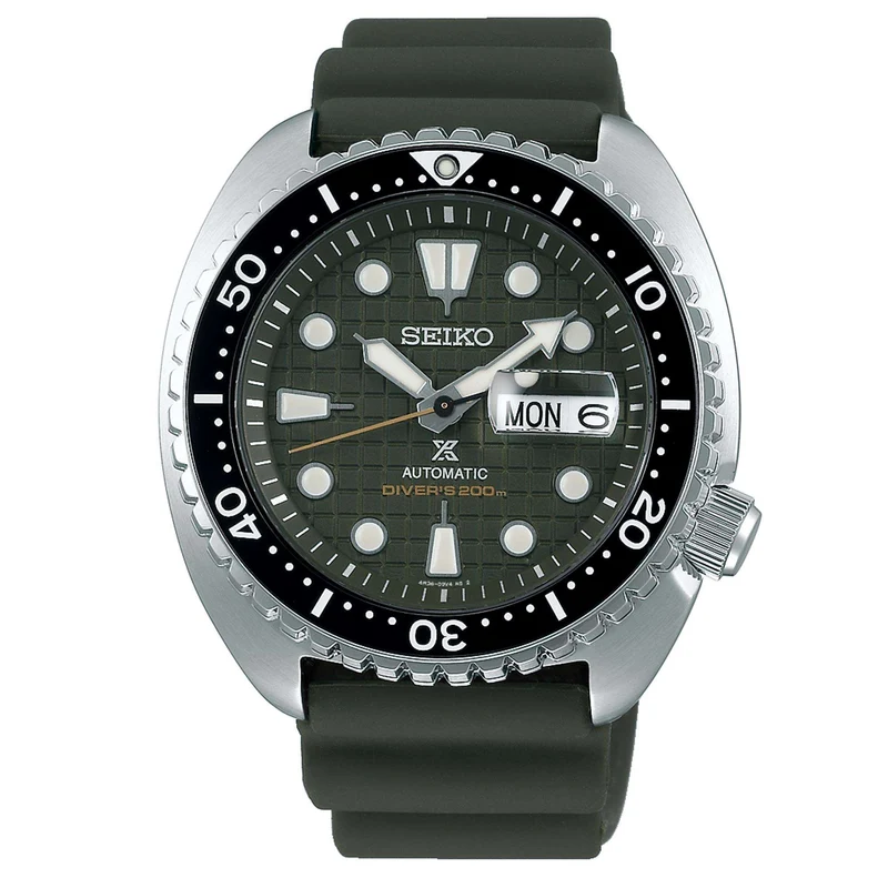 Seiko Prospex 'King Turtle' Automatic Green Dial Green Silicone Strap Men's Watch SRPE05K1