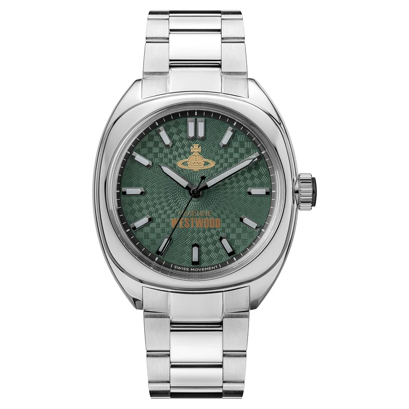 Vivienne Westwood Redbridge Quartz Green Dial Steel Strap Men's Watch VV300GRSL