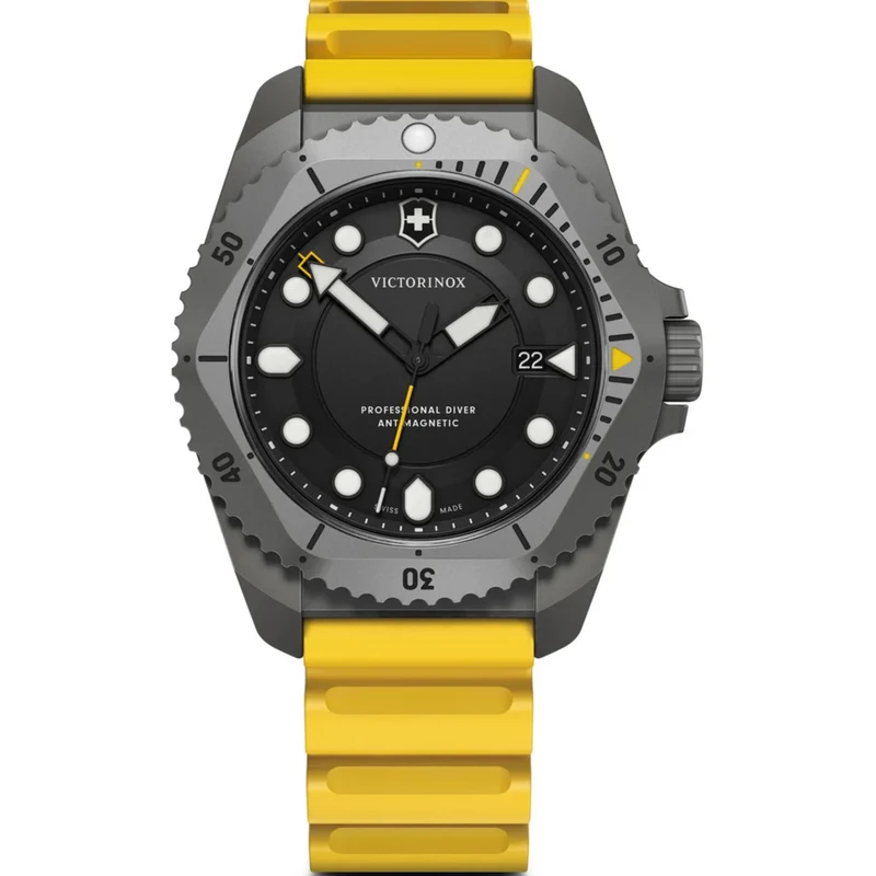 Victorinox Dive Pro 43mm Black Dial Rubber Mens Quartz Watch 241992