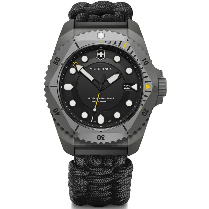 Victorinox Dive Pro 43mm Black Dial Paracord Mens Quartz Watch 241993.1