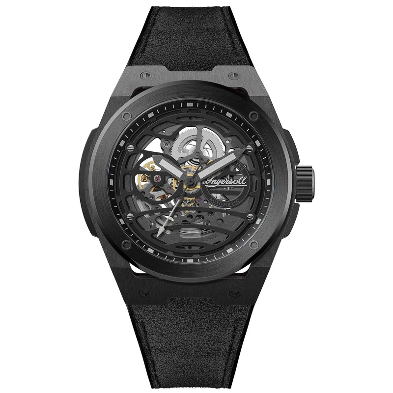 Ingersoll 1892 The Springfield Automatic Black Dial Black PU Strap Men's Watch I15201