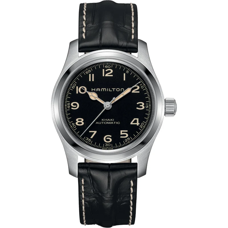 Hamilton Khaki Field Murph 42mm Black Dial Leather Mens Automatic Watch H70605731