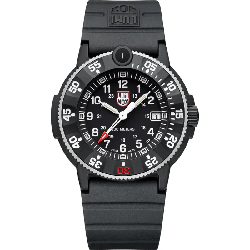 Luminox Navy SEAL 43mm Black Dial Rubber Mens Quartz Watch XS.3001.H.SET