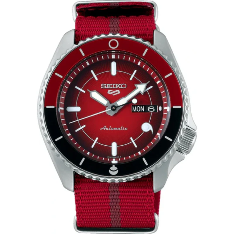 Seiko 5 Sports Boruto & Naruto “Sarada” Limited Edition Red Dial Nylon Strap Men's Watch SRPF67K1