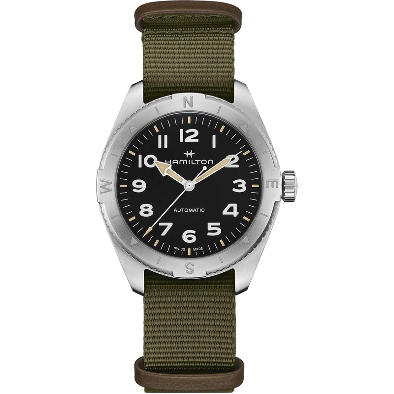 Hamilton Khaki Field 41mm Expedition Black Dial Green NATO Mens Automatic Watch H70315931