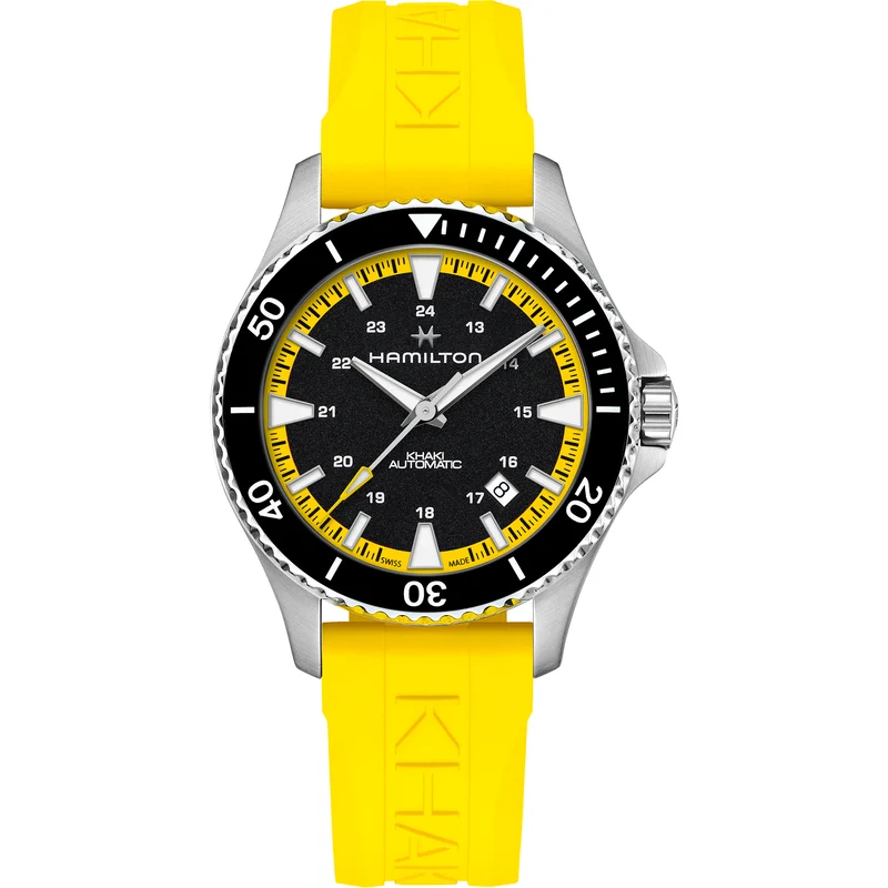 Hamilton Khaki Navy 40mm Scuba Black Dial Rubber Mens Automatic Watch H82395332