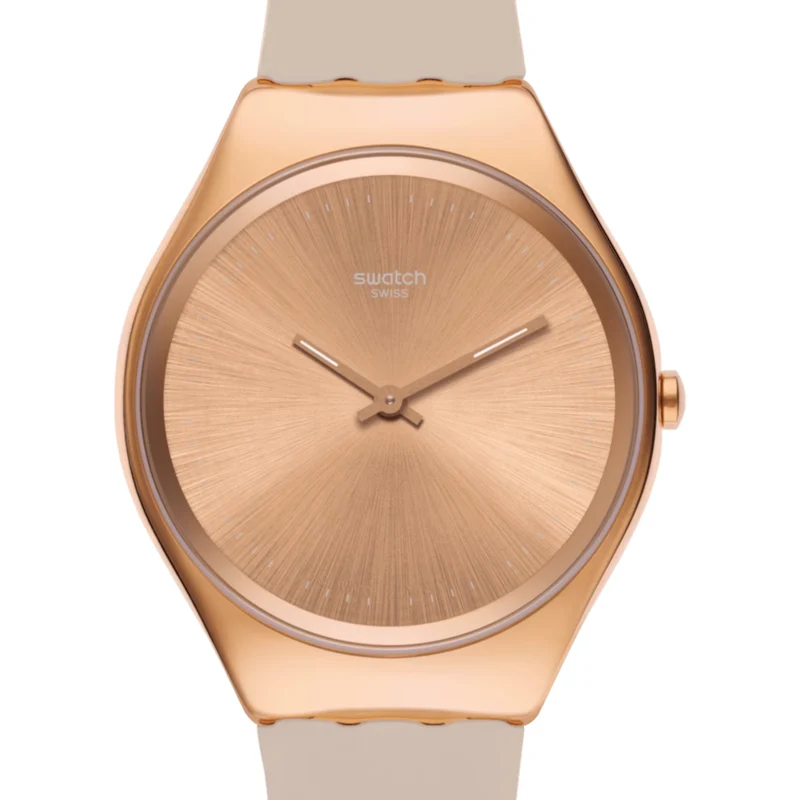 Swatch Skinrosee Silicone Strap Pink Dial Ladies Watch SYXG101