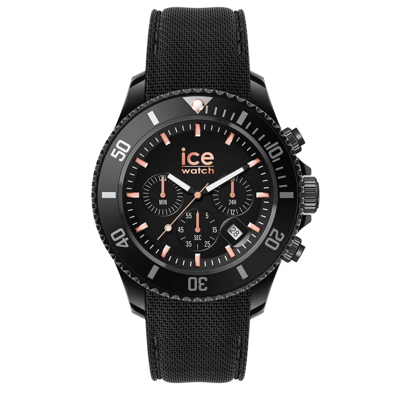 ICE Chrono Black Dial Silicone Strap Men's Watch 020620