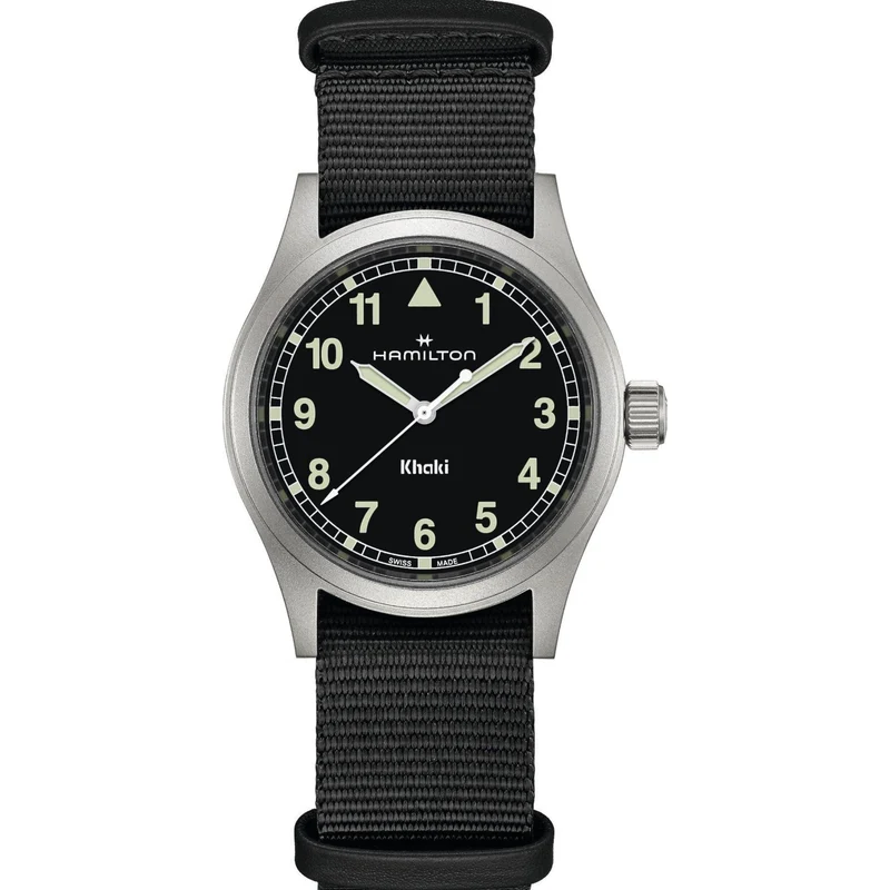 Hamilton Khaki Field 38mm Black Dial NATO Mens Quartz Watch H69401430