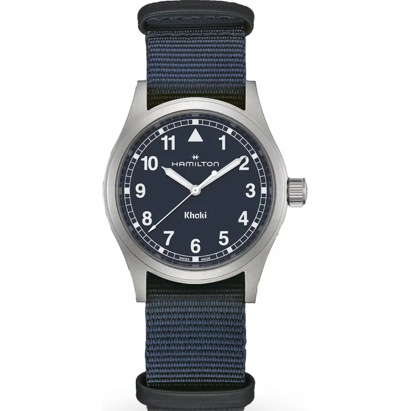 Hamilton Khaki Field 38mm Blue Dial NATO Mens Quartz Watch H69401940