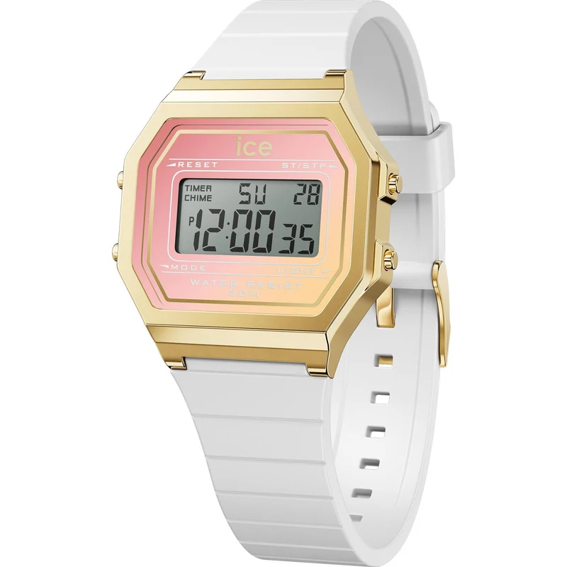 ICE Digit Retro White Digital Silicone Strap Women's Watch 022716