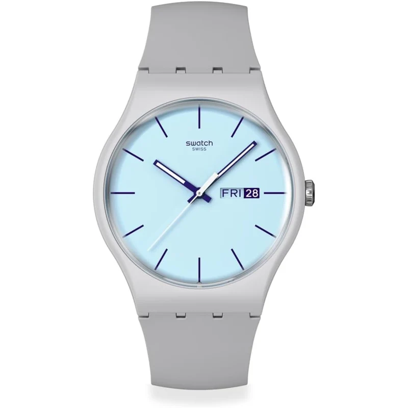 Swatch BLUEBERRY SKY Quartz Blue Dial Silicone Strap Men’s Watch SO29M702