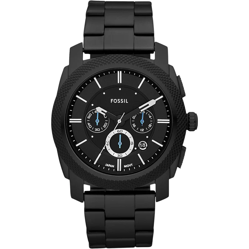 Fossil Machine 45mm Chronograph Black Dial Steel Mens Quartz Watch FS4552