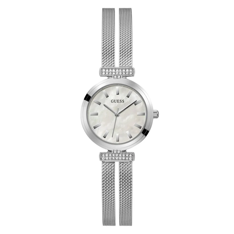 GUESS Ladies Array Mother of Pearl Dial Stainless Steel Strap Watch GW0471L1
