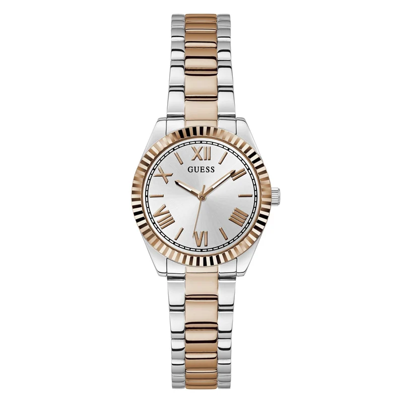 GUESS Mini Luna 2-Tone Analog Silver Dial Steel Strap Ladies Watch GW0687L3
