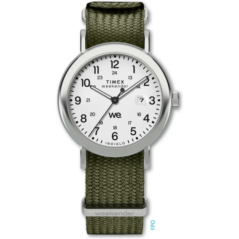 Timex Weekender 40mm White Dial Fabric Mens Quartz Watch TW2W86000