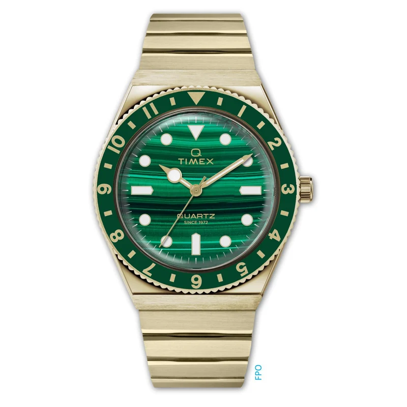 Timex Q 36mm Green Dial Steel Ladies Quartz Watch TW2V92200
