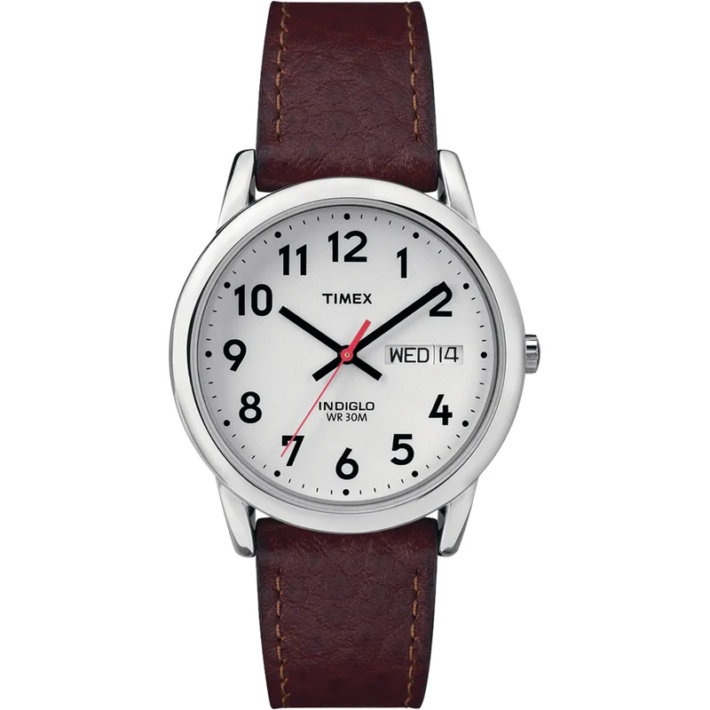 Timex Easy Reader 35mm White Dial Leather Quartz Watch T20041