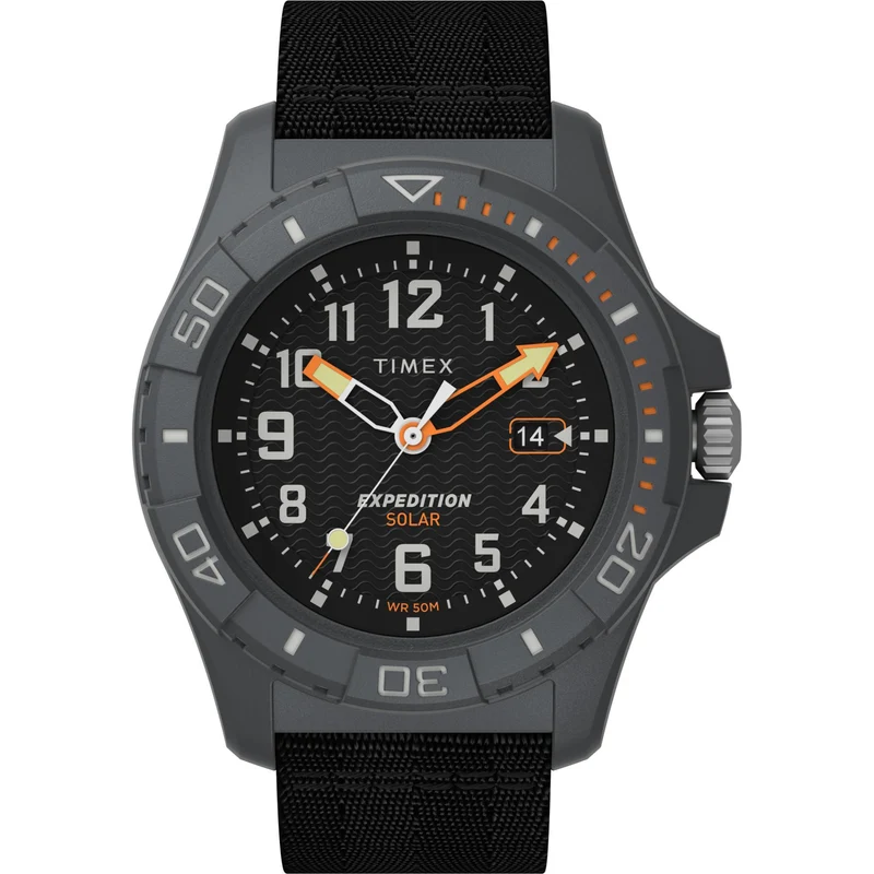 Timex Expedition 46mm Black Dial Fabric Mens Quartz Watch TW2V40500