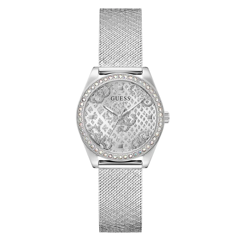 GUESS Quartz Analog Silver Dial Steel Strap Women's Watch GW0748L1