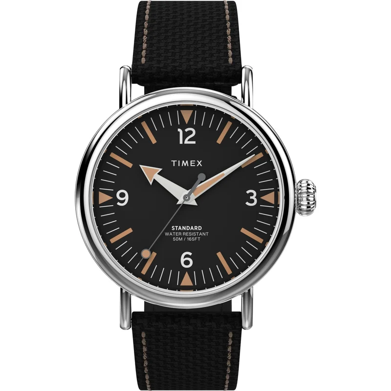 Timex Waterbury 40mm Black Dial Fabric Mens Quartz Watch TW2V44000