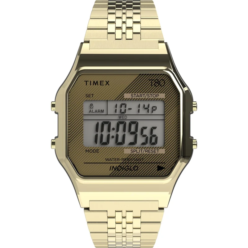 Timex T80 34mm Digital Steel Quartz Watch TW2R79200