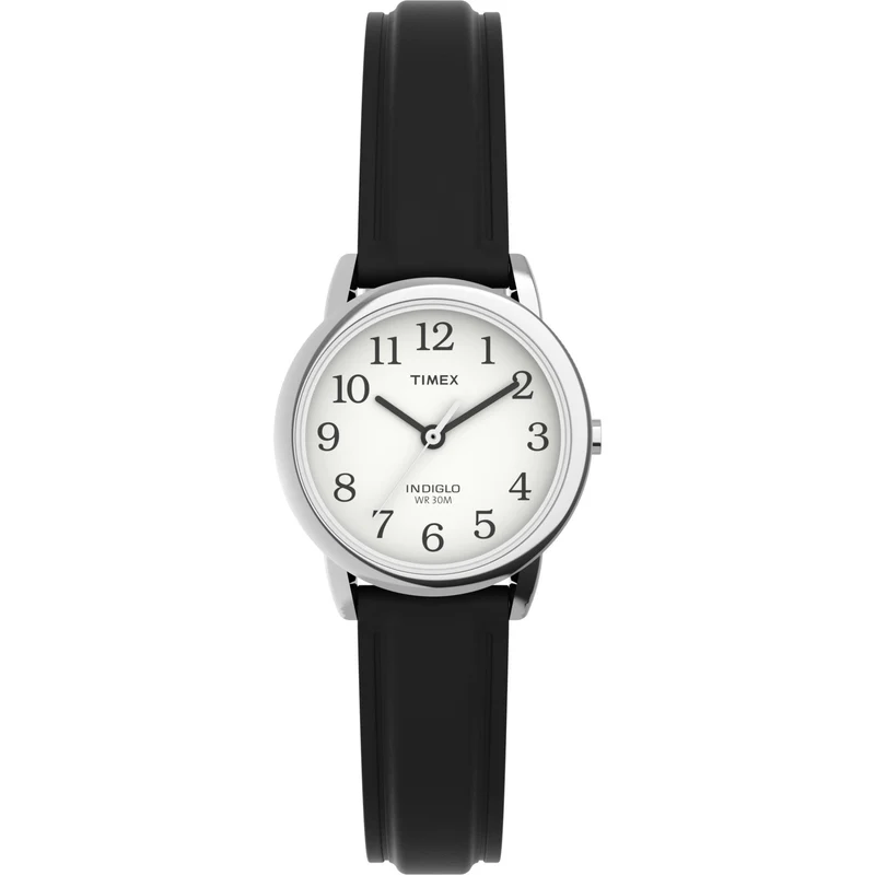 Timex Easy Reader 25mm White Dial Black Leather Ladies Quartz Watch T20441