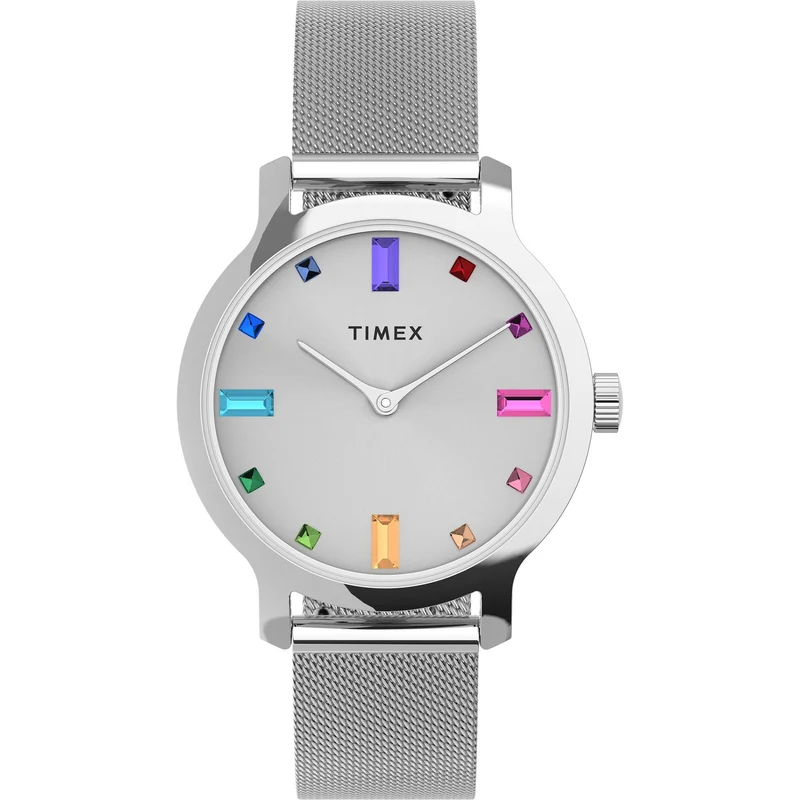 Timex Transcend 31mm Silver Dial Steel Ladies Quartz Watch TW2U92900