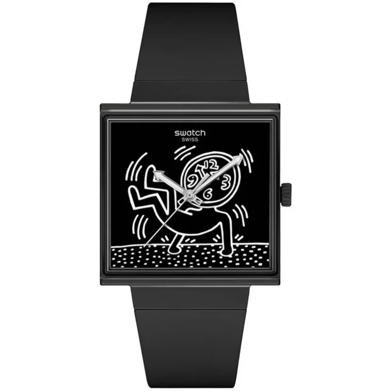 Swatch Break Loose Black Dial Bio-sourced Strap Watch SO34Z103