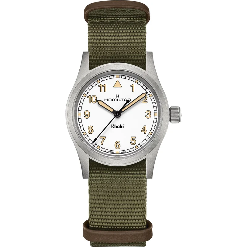Hamilton Khaki Field 33mm White Dial NATO Ladies Quartz Watch H69301910