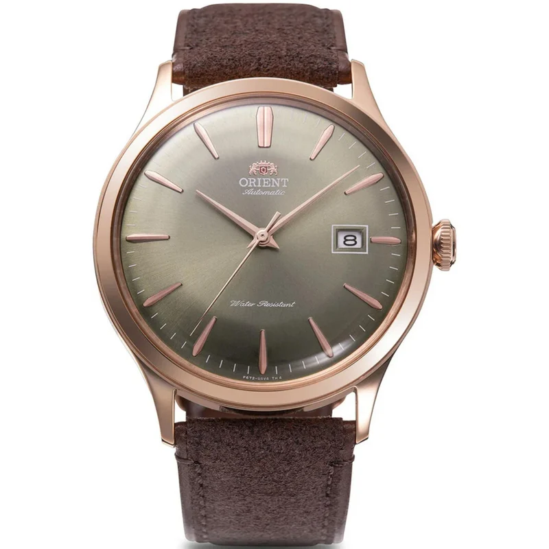 Orient Bambino 42mm Bronze Dial Leather Mens Automatic Watch RA-AC0P04Y30B