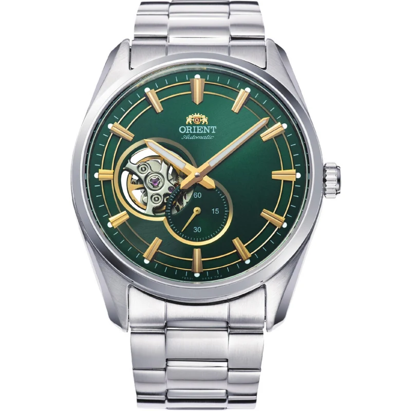 Orient Stretto 41mm Semi Skeleton Green Dial Steel Mens Automatic Watch RA-AR0008E30B