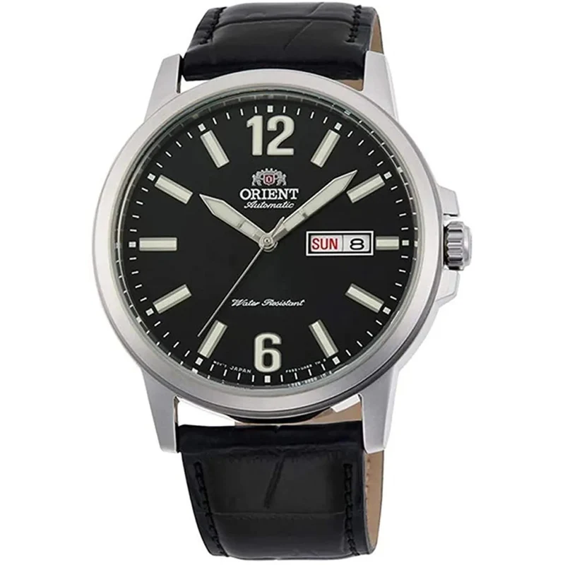 Orient Contemporary 42mm Black Dial Leather Mens Automatic Watch RA-AA0C04B39B