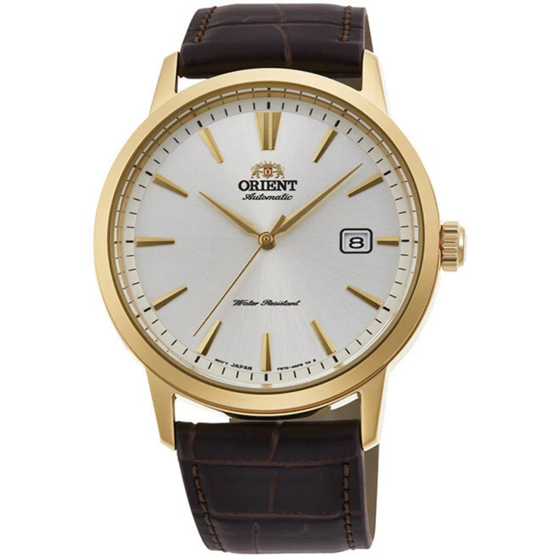 Orient Contemporary Symphony 42mm White Dial Leather Mens Automatic Watch RA-AC0F04S30B