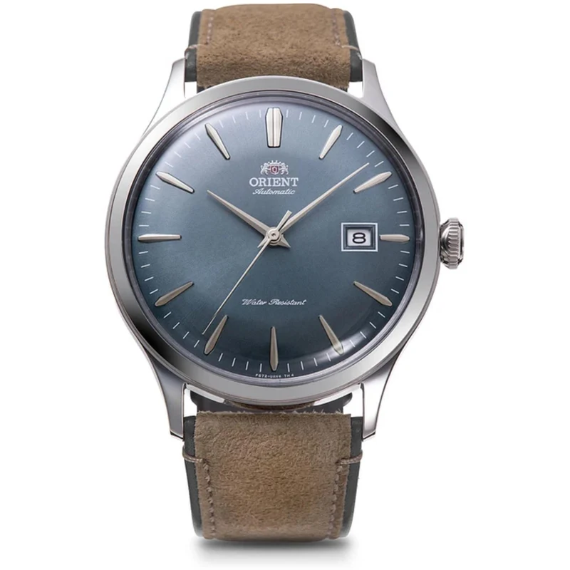 Orient Bambino 42mm Blue Dial Leather Mens Automatic Watch RA-AC0P03L30B