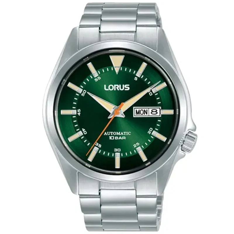 Lorus Automatic Green Dial Silver Bracelet Men’s Watch RL421BX9