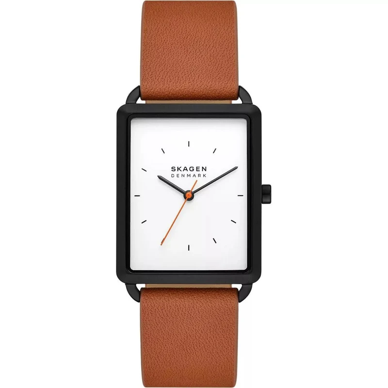 Skagen Hagen Brown Leather Strap White Dial Mens Watch SKW6929
