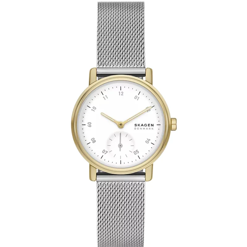 Skagen Kuppel Lille Sub-Second White Dial Steel Strap Women’s Watch SKW3101