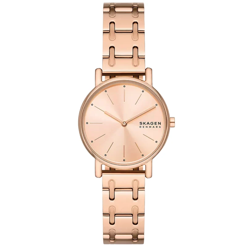 Skagen Signatur Lille 30mm Rose Gold Dial Steel Ladies Quartz Watch SKW3125