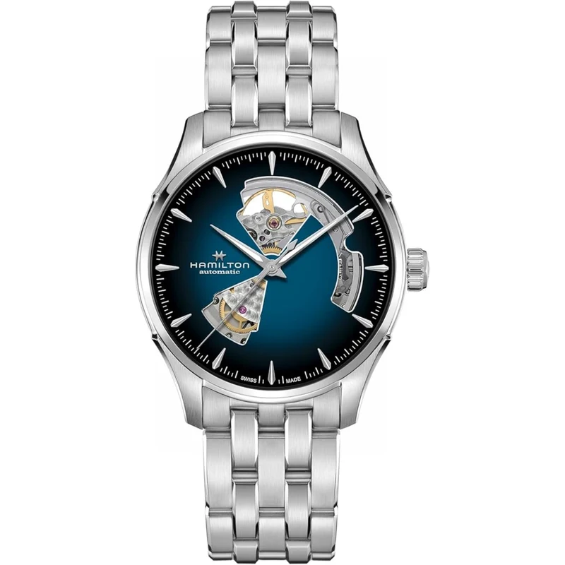 Hamilton Jazzmaster 40mm Open Heart Blue Dial Steel Mens Automatic Watch H32675140