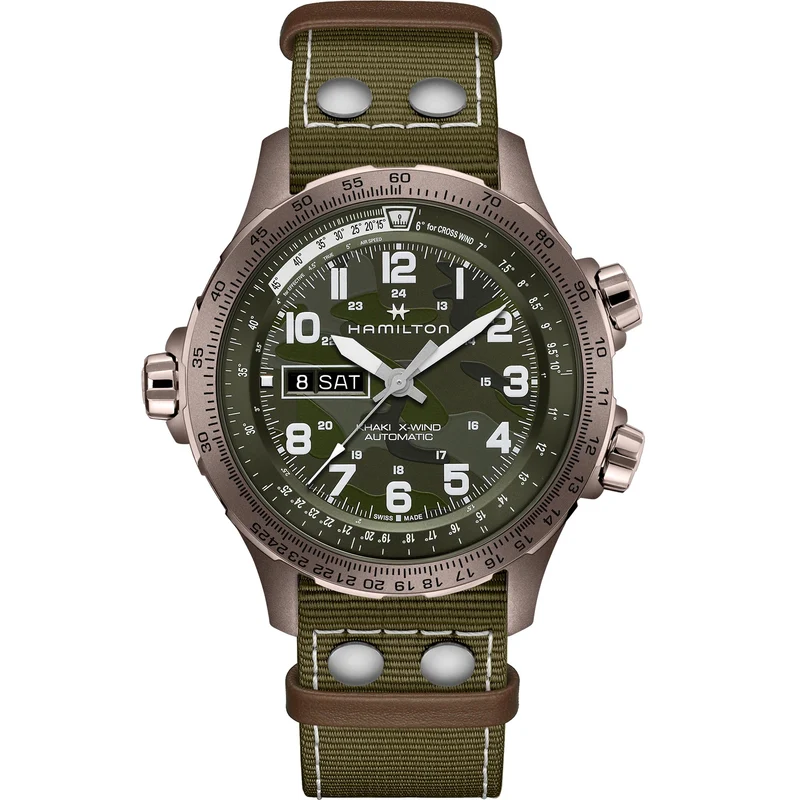 Hamilton Khaki Aviation 45mm Green Dial NATO Mens Automatic Watch H77775960