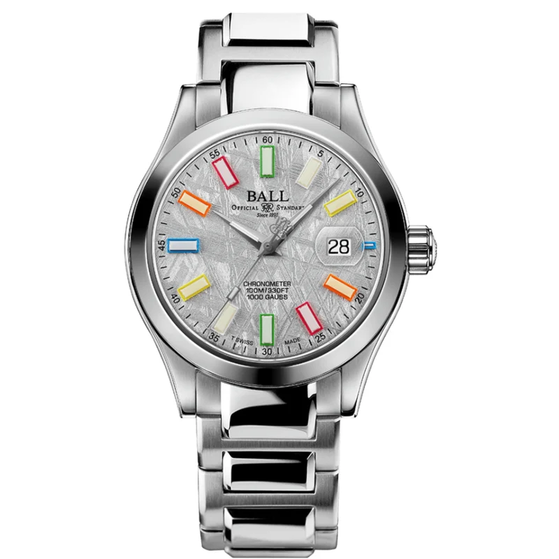BALL Engineer III Marvelight 40mm Meteorite Rainbow Dial Steel Mens Automatic Watch NM9026C-S46C-MSLR