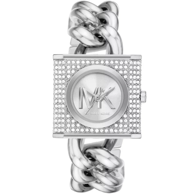 Michael Kors MK Chain Lock White Dial Steel Strap Women’s Watch MK4718