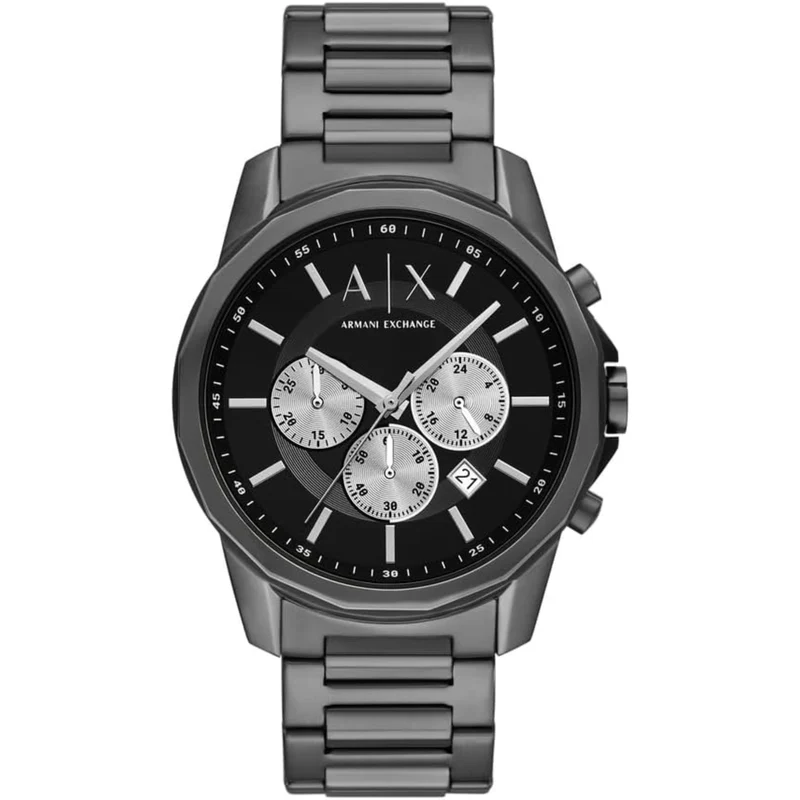 Armani Exchange Banks 44mm Chronograph Black Dial Steel Mens Quartz Watch AX1765