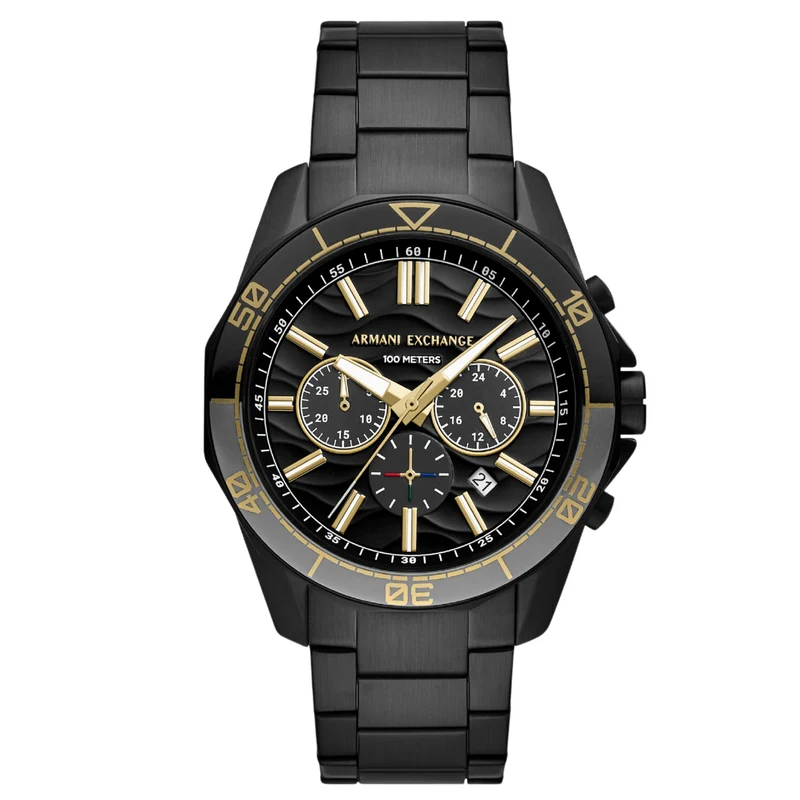 Armani Exchange Spencer 42mm Chronograph Black Dial Steel Mens Quartz Watch AX1963