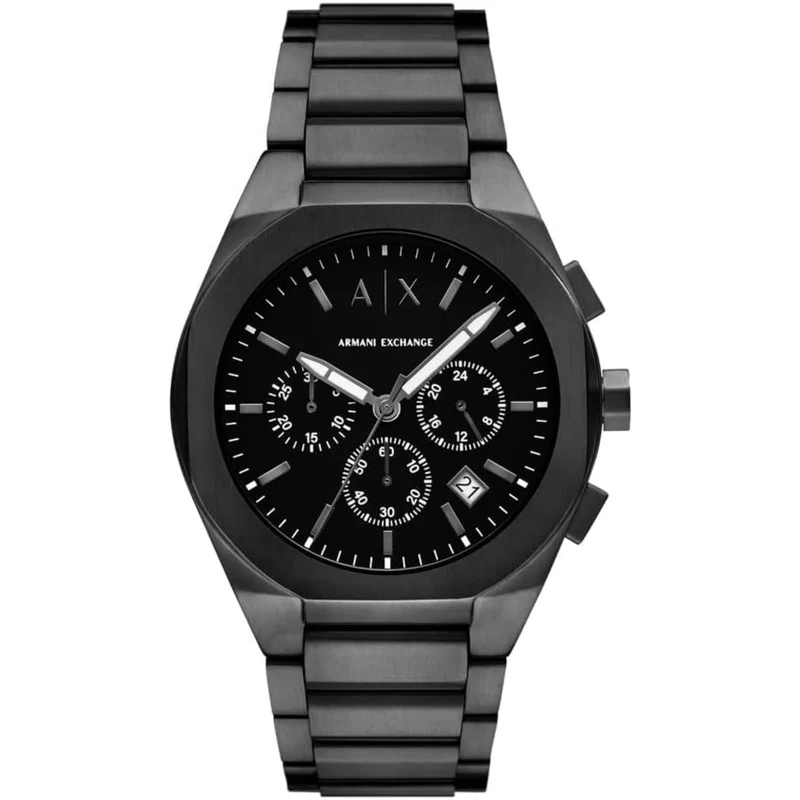 Armani Exchange Sync 42mm Chronograph Black Dial Steel Mens Quartz Watch AX4183