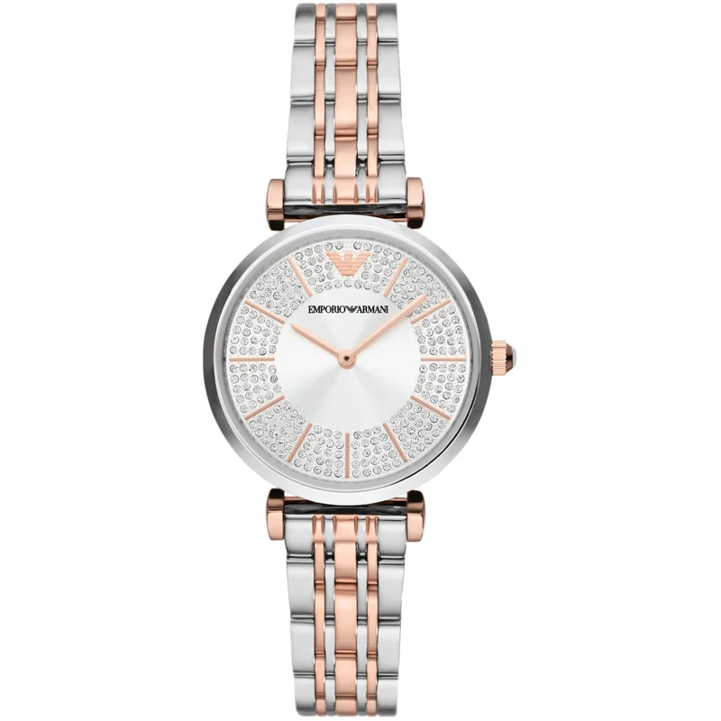 Emporio Armani Gianni T-BAR 32mm Silver Dial Steel Ladies Quartz Watch AR11537